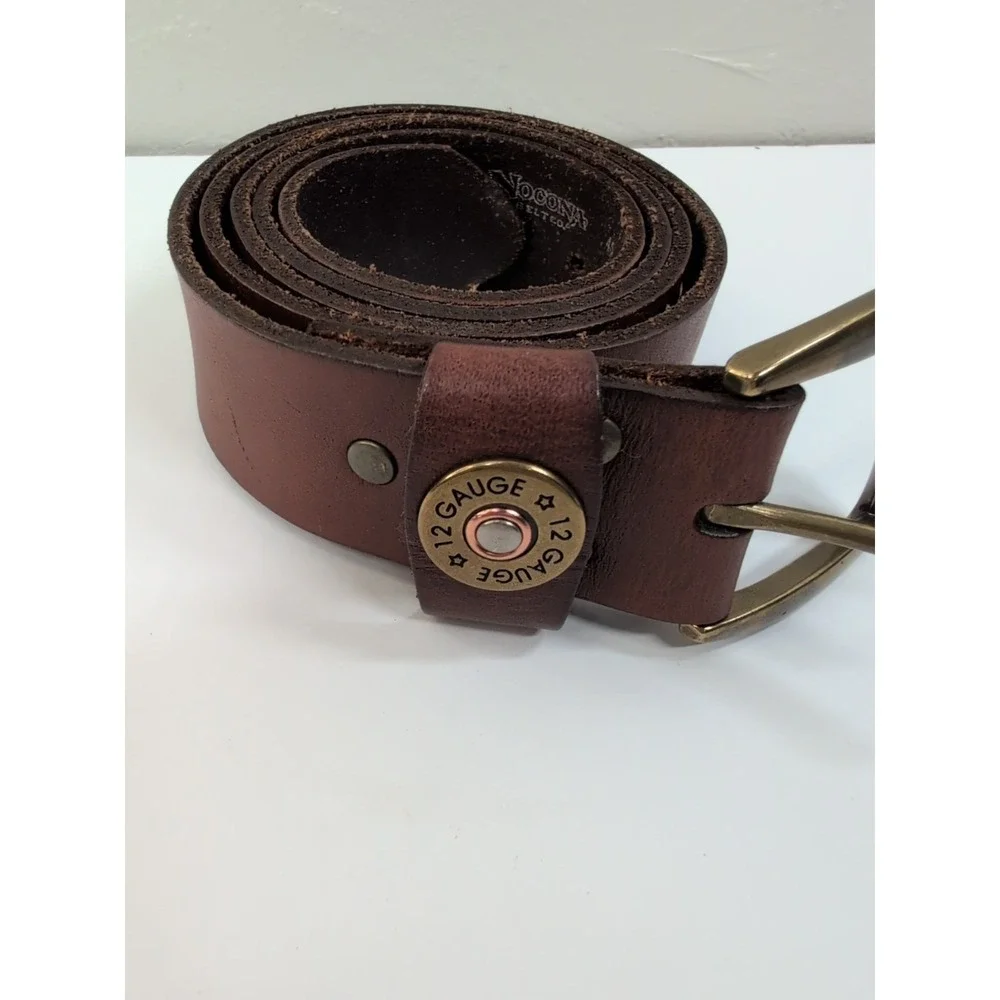 12‎ Gauge Shotgun Shell Conchos Genuine Full Grain Leather Belt 1-3/8
